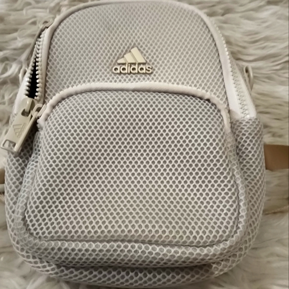 adidas Women's Airmesh Convertible Mini Backpack-Crossbody Bag, Alumina Beige